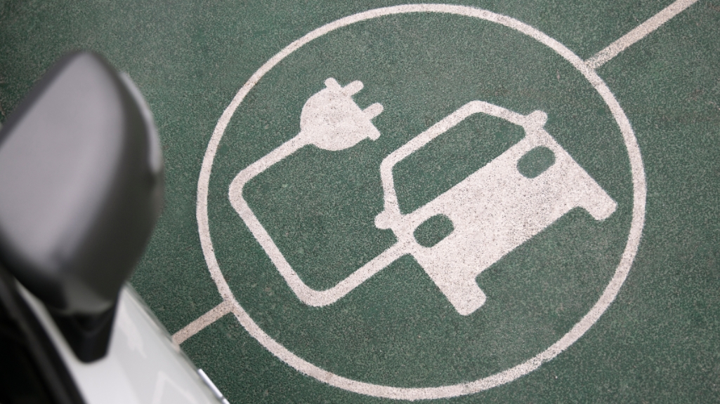 ev charging station with a car
