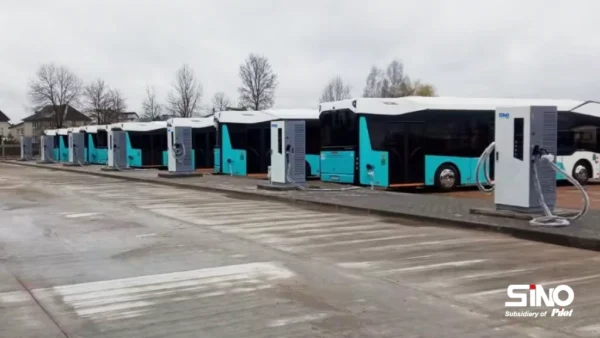 DC fast chargers at bus depot