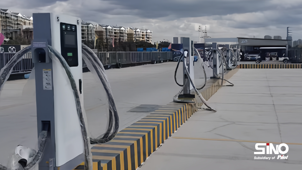 the charging terminals of 480KW superchargers installed in airport