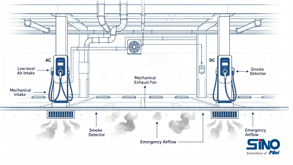 Ventilation Standards for Safe subway Parking Lot EV Charging Installation